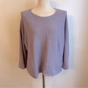 Pure J. Jill Lavender Dolman Knit Sweater Cotton Cashmere Kangaroo Pocket Medium